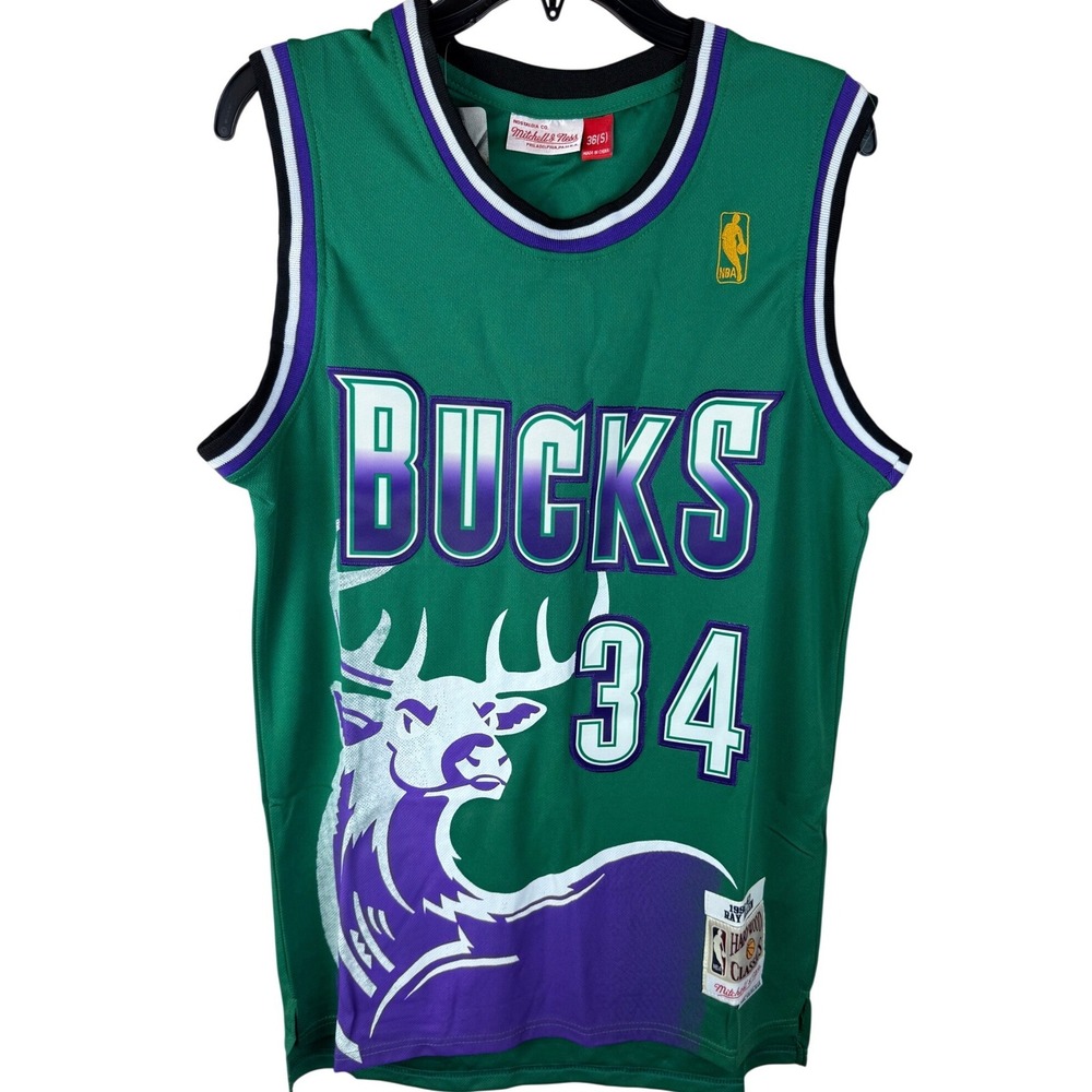 Mitchell & Ness Milwaukee Bucks Ray Allen 1996-97 Swingman Jersey Green Mens 36S